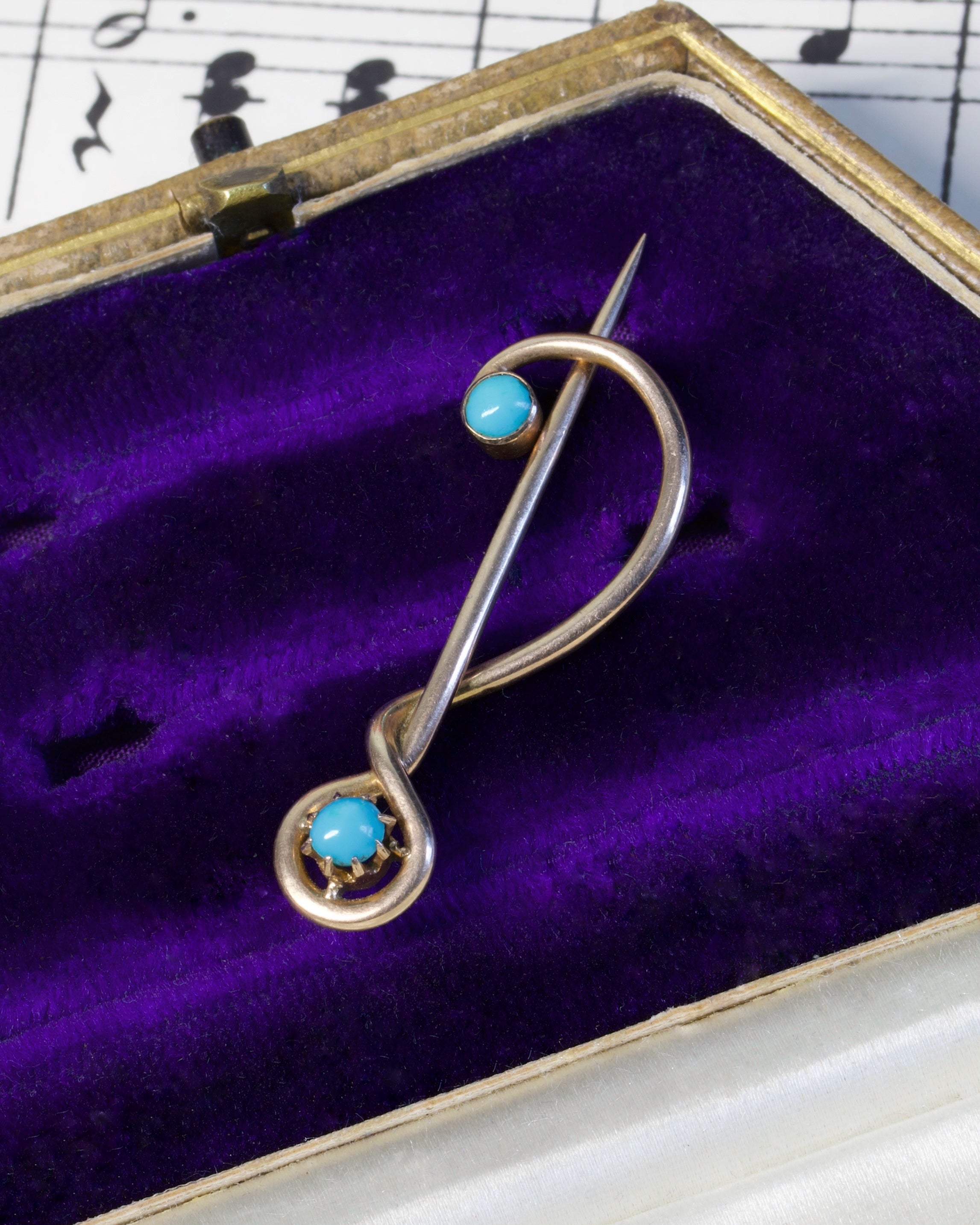 Antique Small Turquoise Murrle Bennett Pin Extender