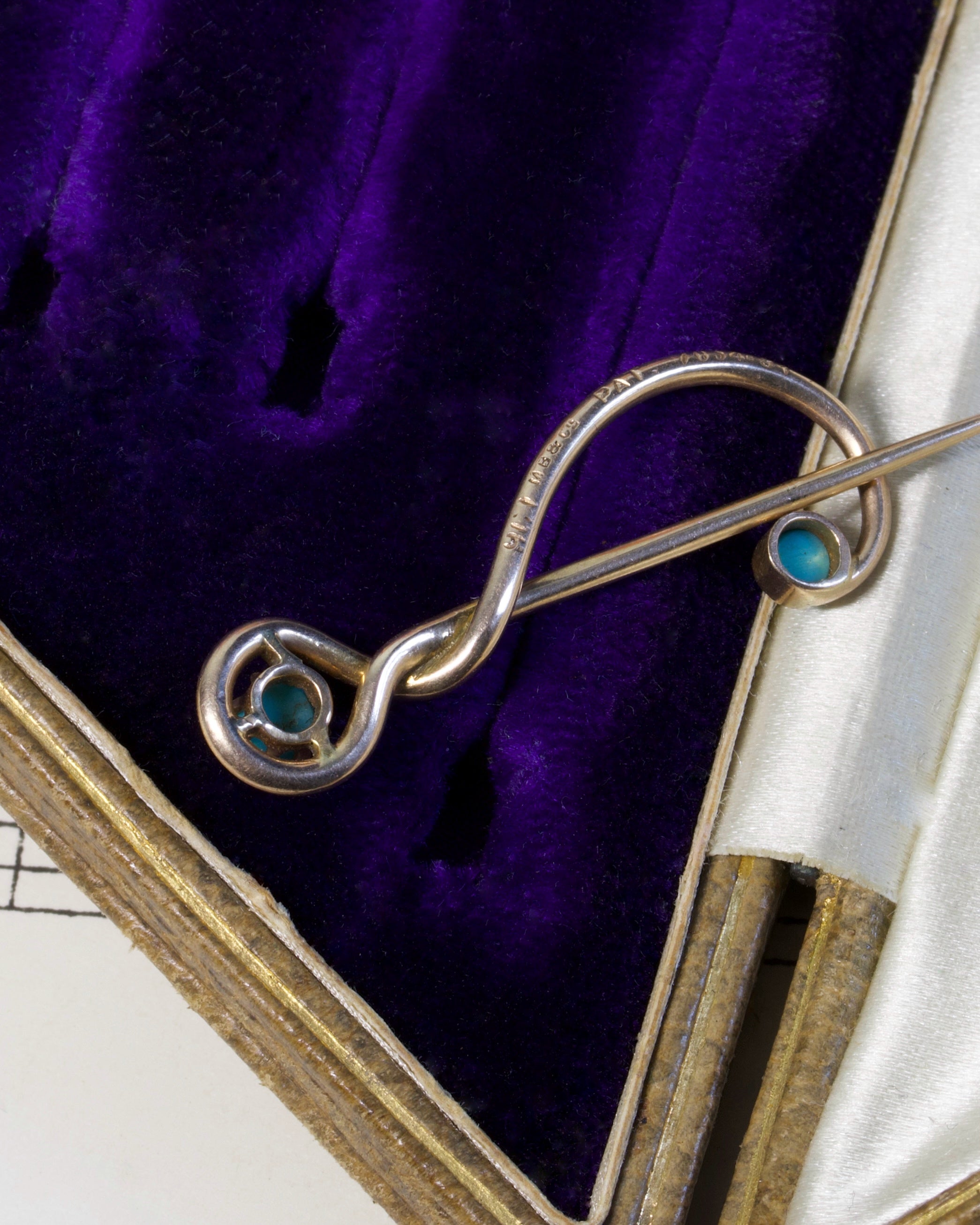 Antique Small Turquoise Murrle Bennett Pin Extender