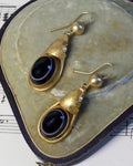 Victorian Banded Agate & Pinchbeck Earrings