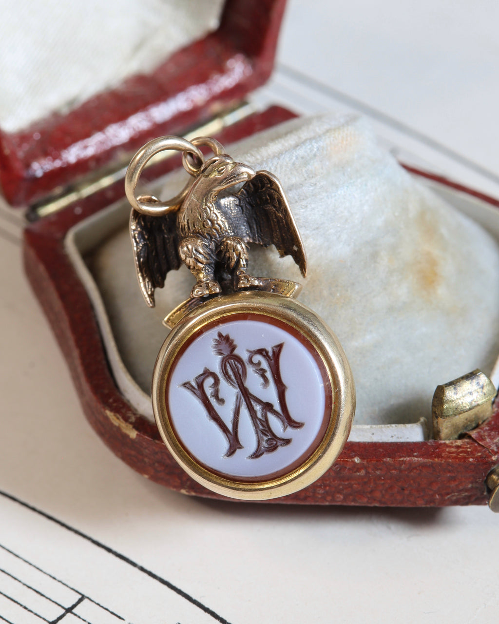 Antique Victorian 18ct Gold Folding Eagle Seal