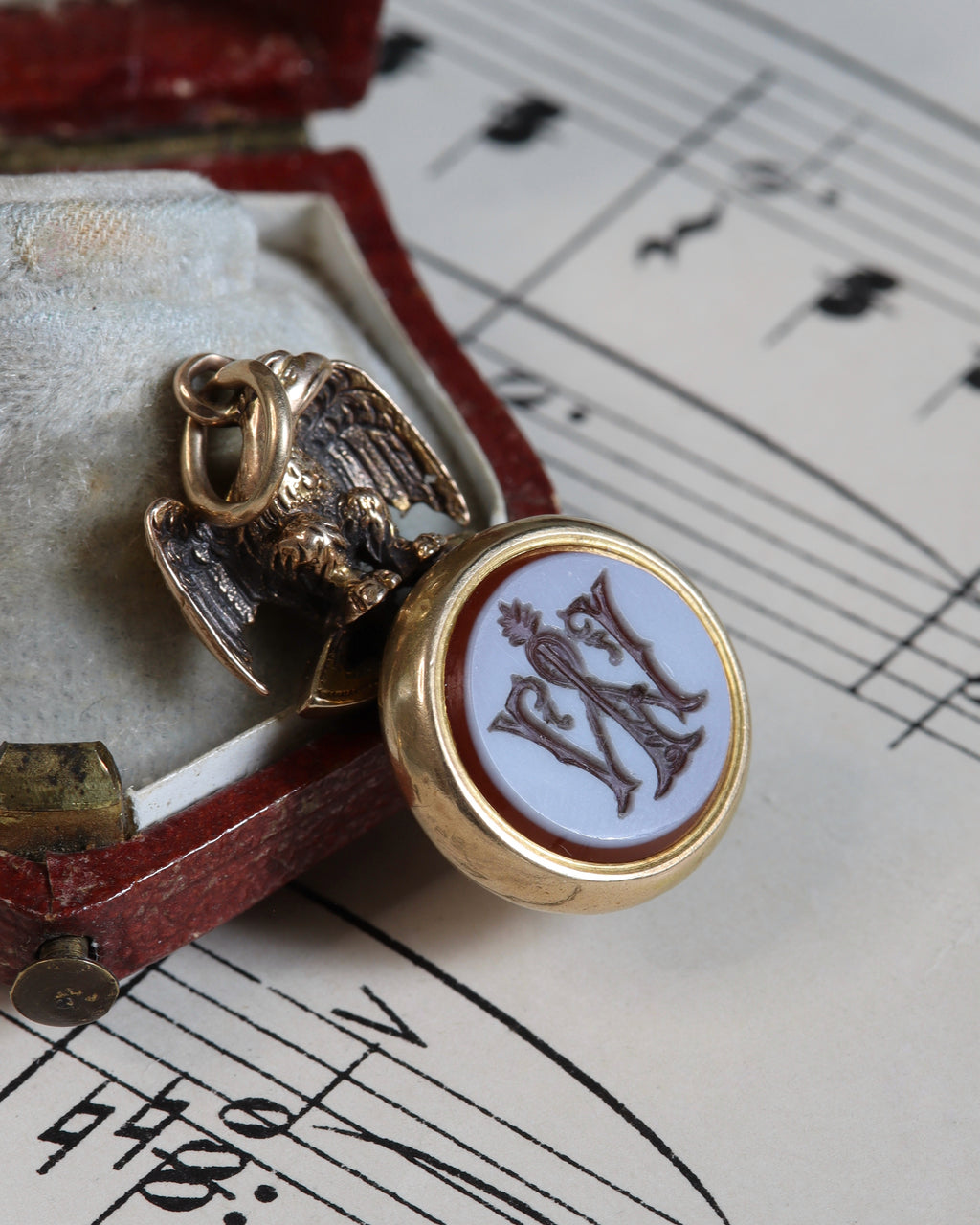 Antique Victorian 18ct Gold Folding Eagle Seal