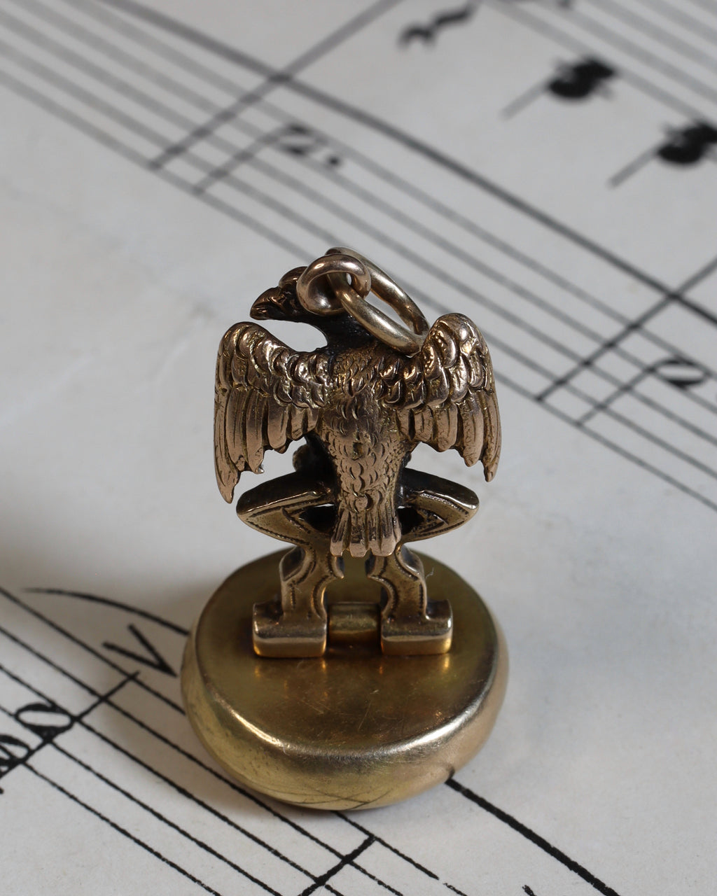 Antique Victorian 18ct Gold Folding Eagle Seal