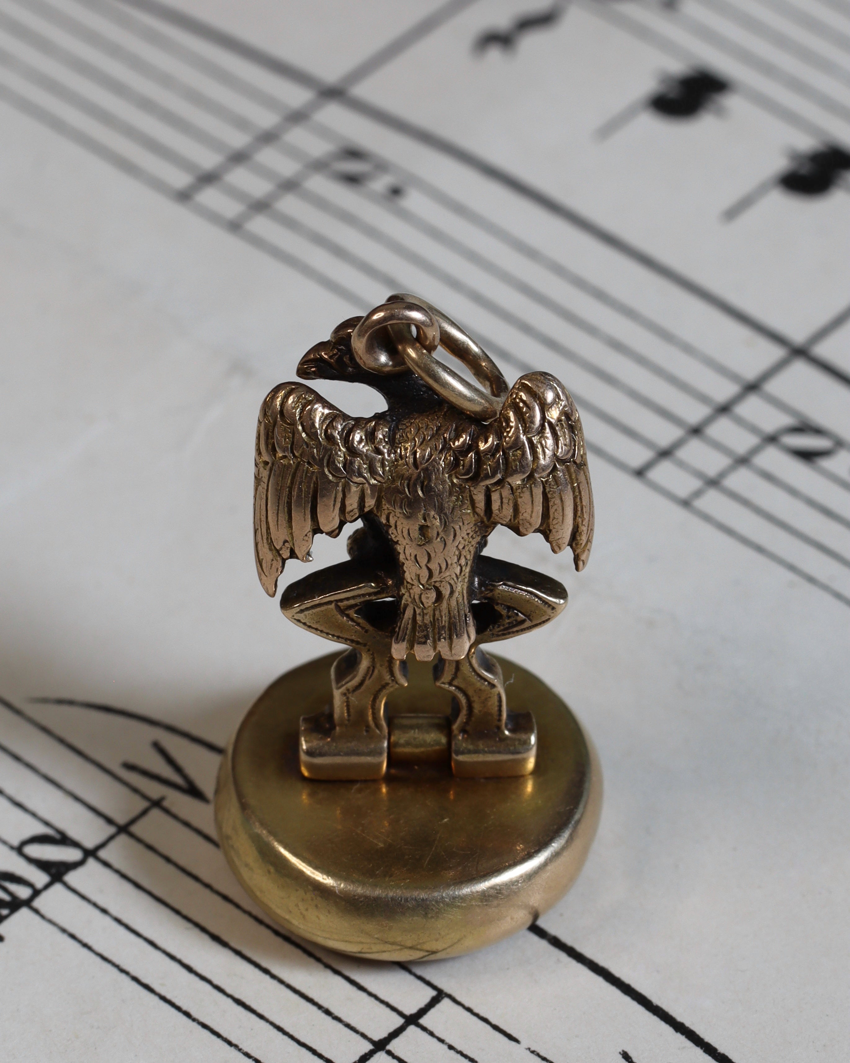 Antique Victorian 18ct Gold Folding Eagle Seal