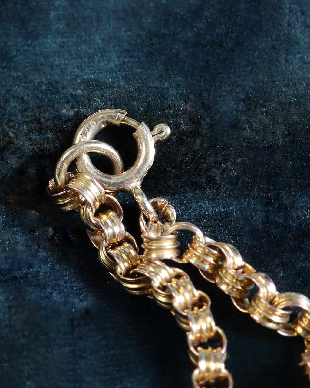 Antique Victorian 9ct Yellow Gold Fancy Link Chain With Orb Detail