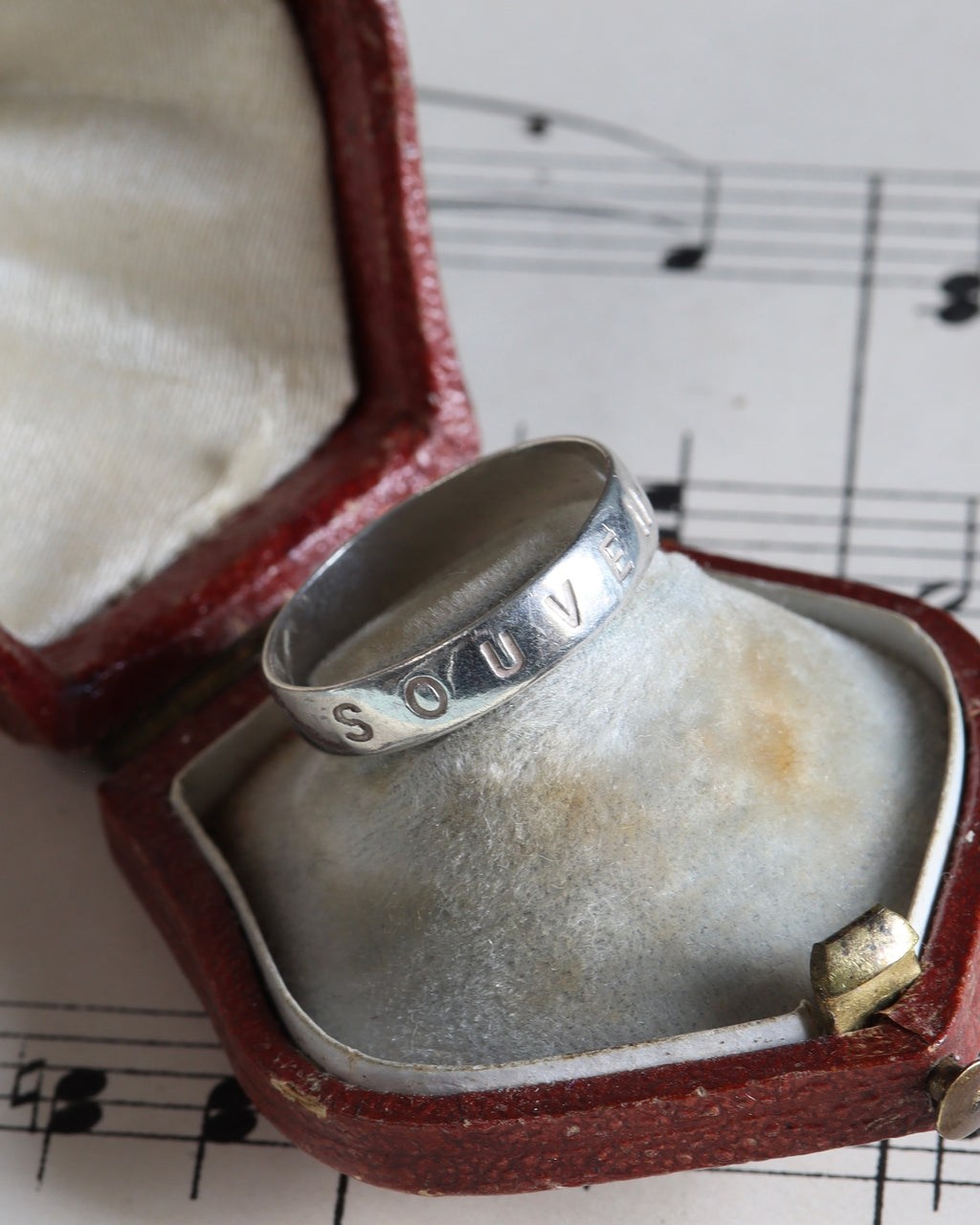 Antique French ‘Souvenir’ Silver Ring