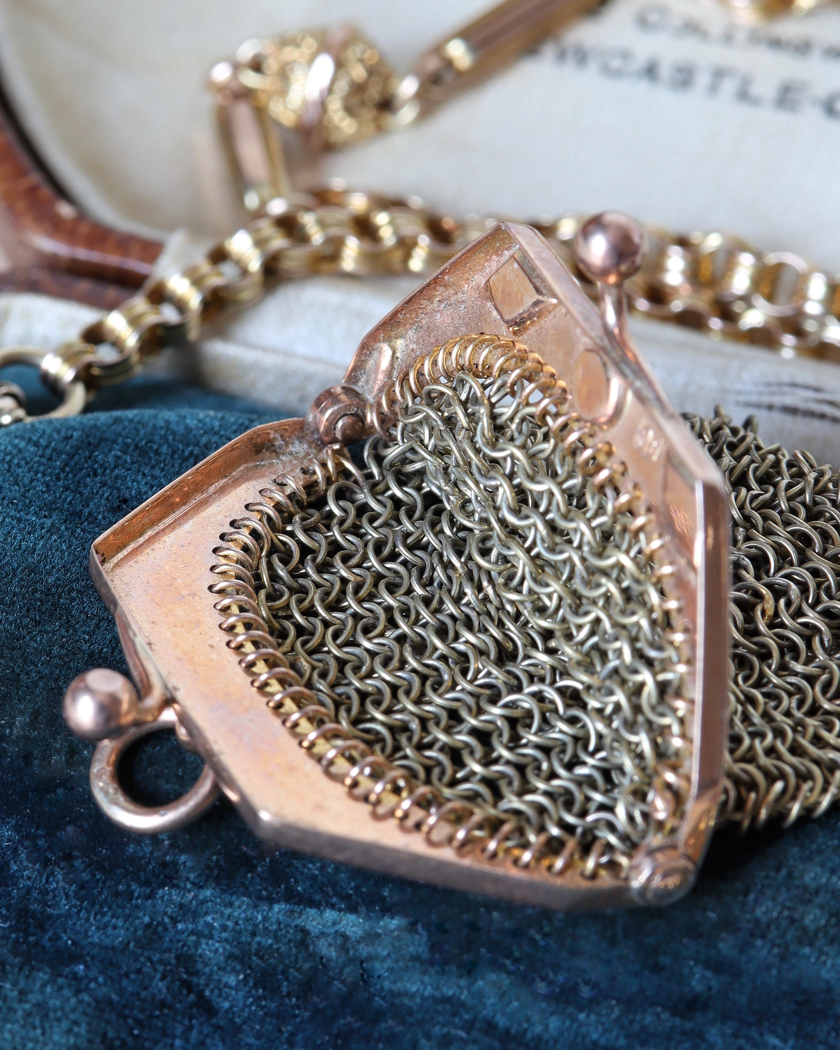 Edwardian Turquoise & Seed Pearl Purse Pendant