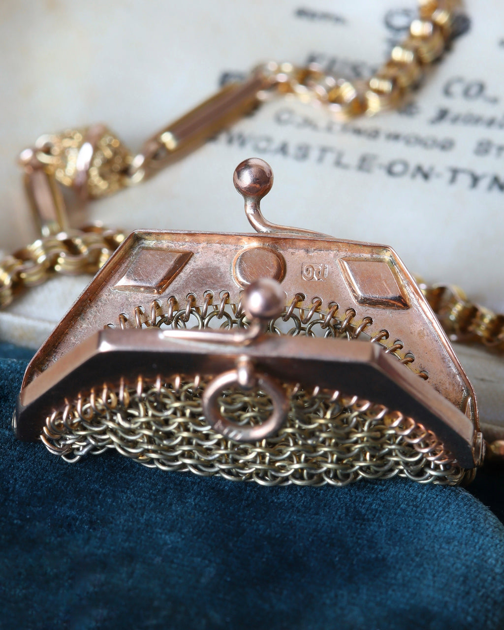 Edwardian Turquoise & Seed Pearl Purse Pendant