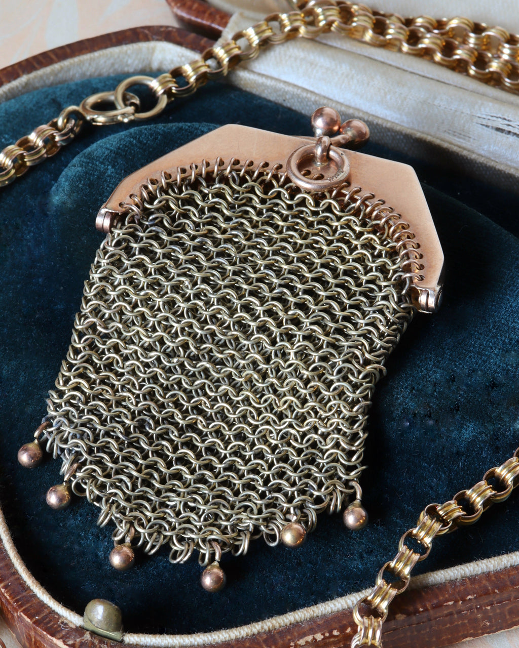 Edwardian Turquoise & Seed Pearl Purse Pendant