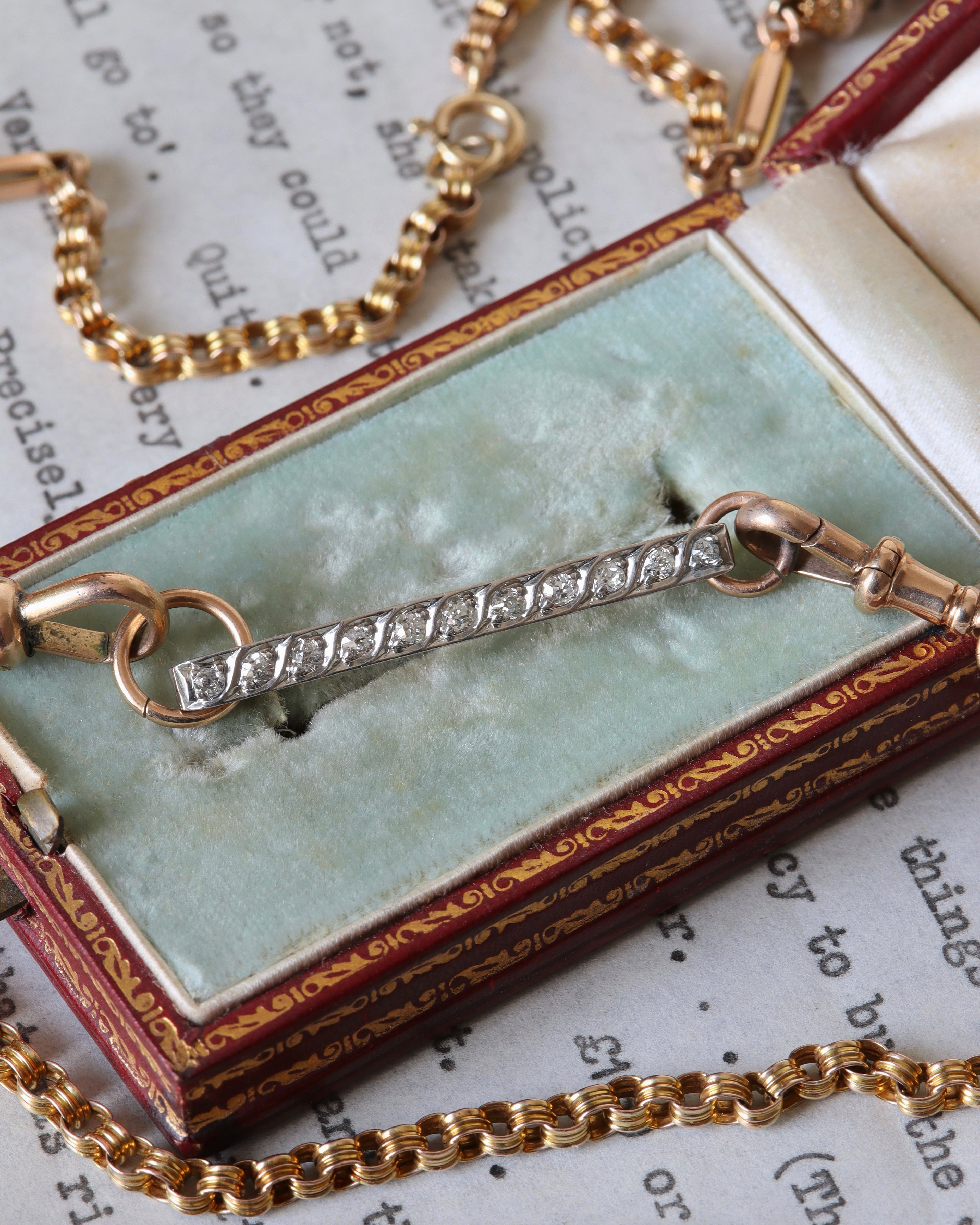 1920s Old Cut Diamond Brooch / Chain Extender