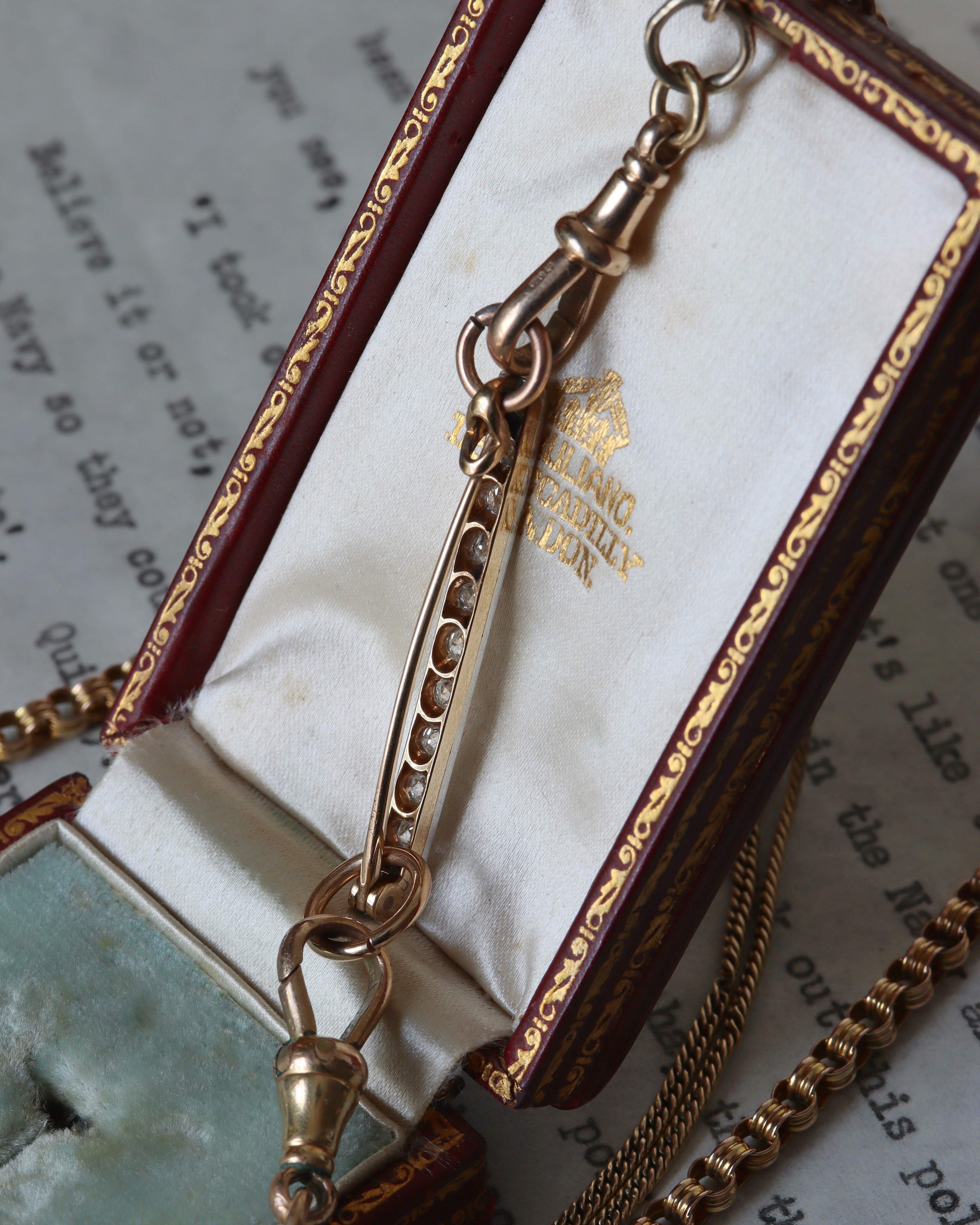 1920s Old Cut Diamond Brooch / Chain Extender