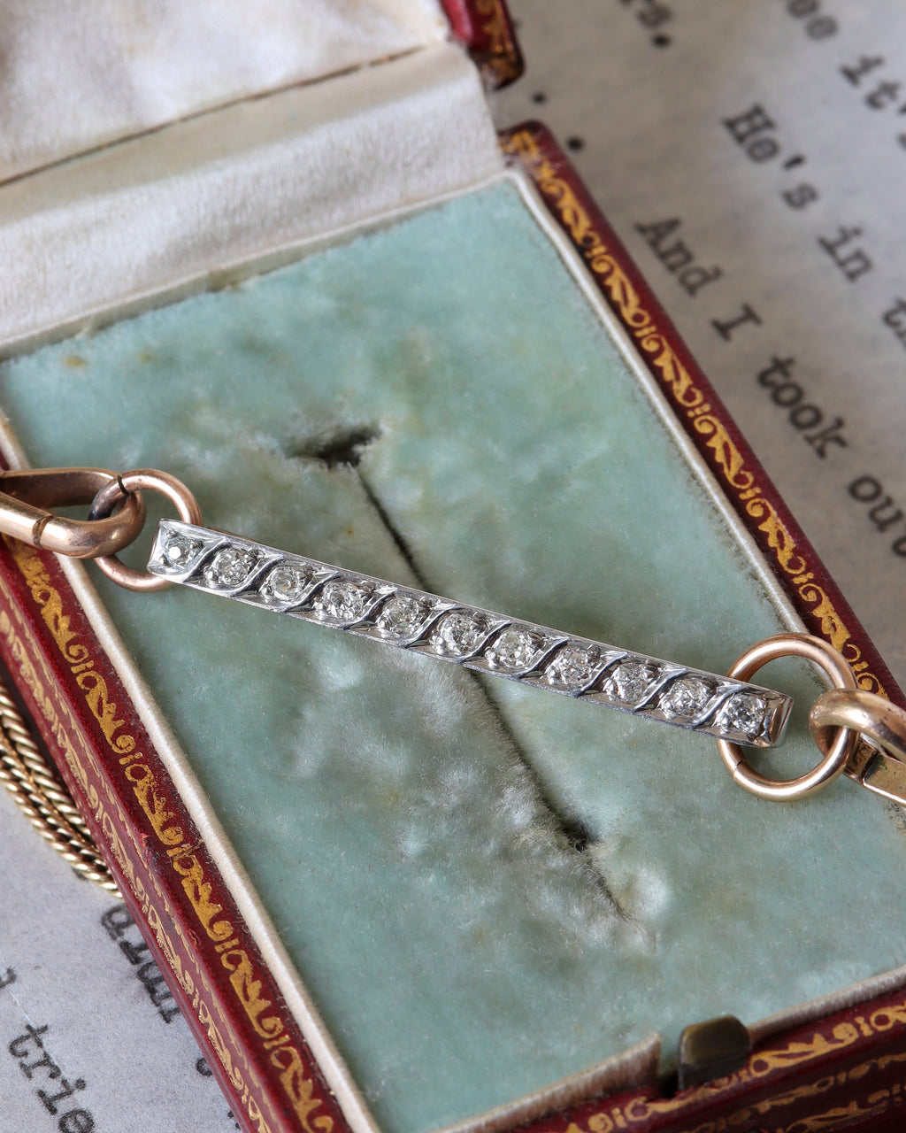 1920s Old Cut Diamond Brooch / Chain Extender