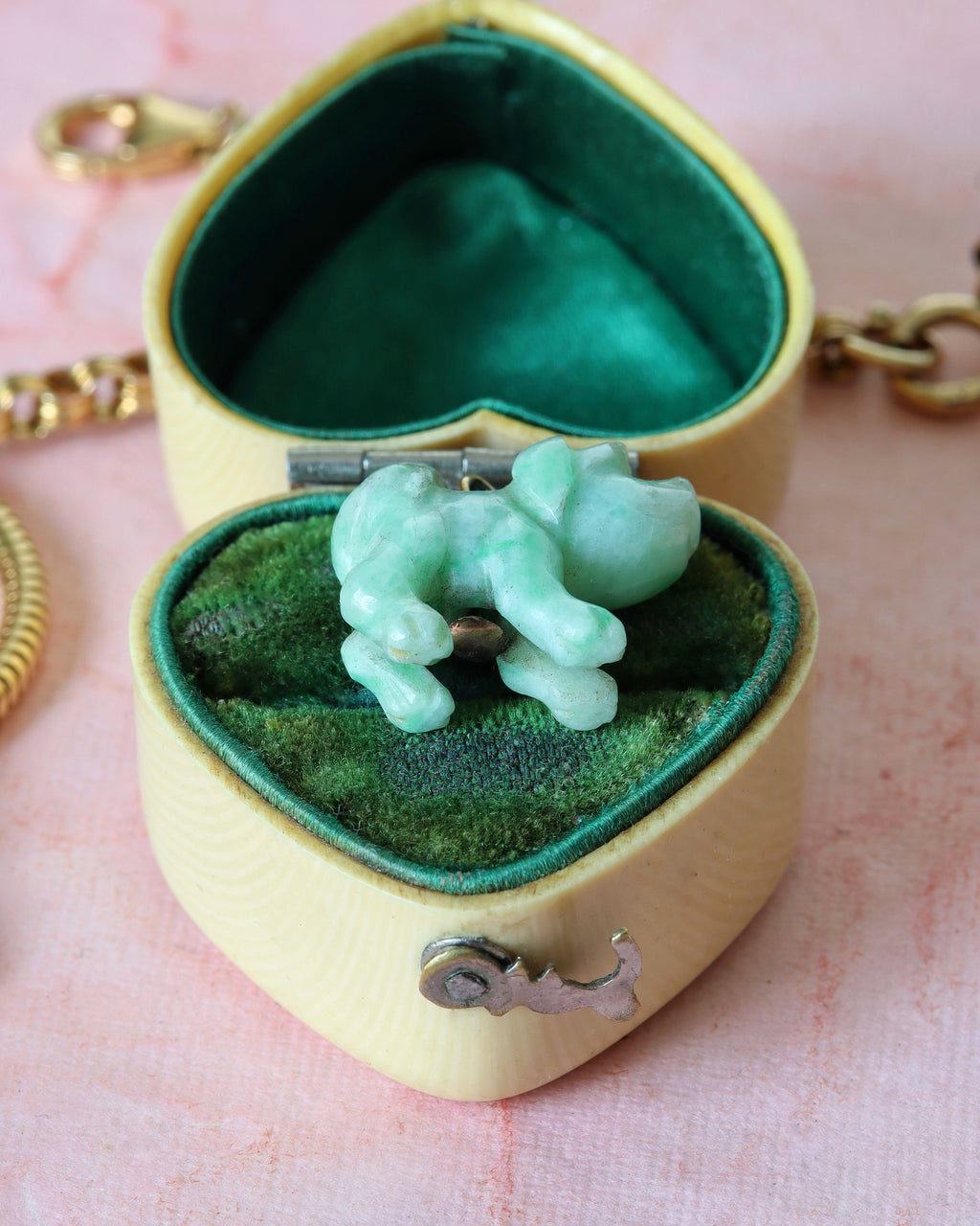 Antique Carved Jade Dog Charm
