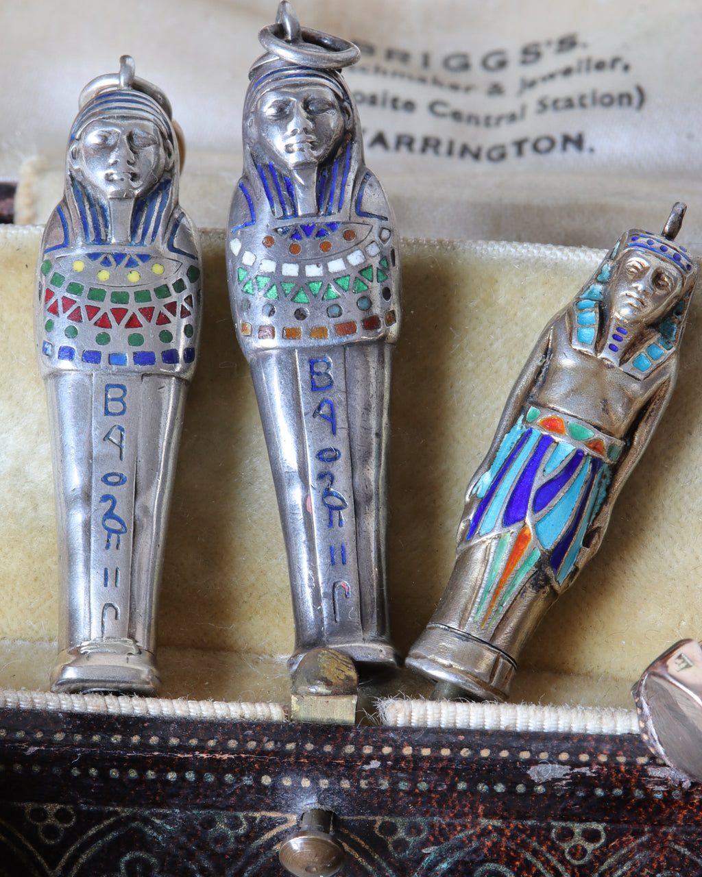 Art Deco Silver & Enamel Sarcophagus Charm