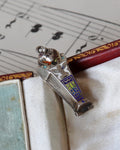 Art Deco Silver & Enamel Sarcophagus Charm with Mummy