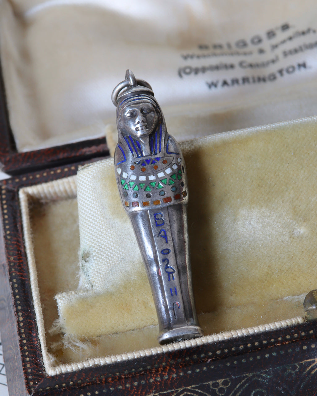 Art Deco Silver & Enamel Sarcophagus Charm