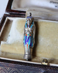 Art Deco Silver & Enamel Sarcophagus Propelling Pencil Charm
