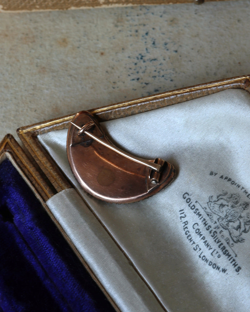 Georgian Seed Pearl Mourning Tear Brooch with Glass Locket Compartment