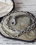 Antique Victorian Mariner Link Silver Chain with Vintage Extender