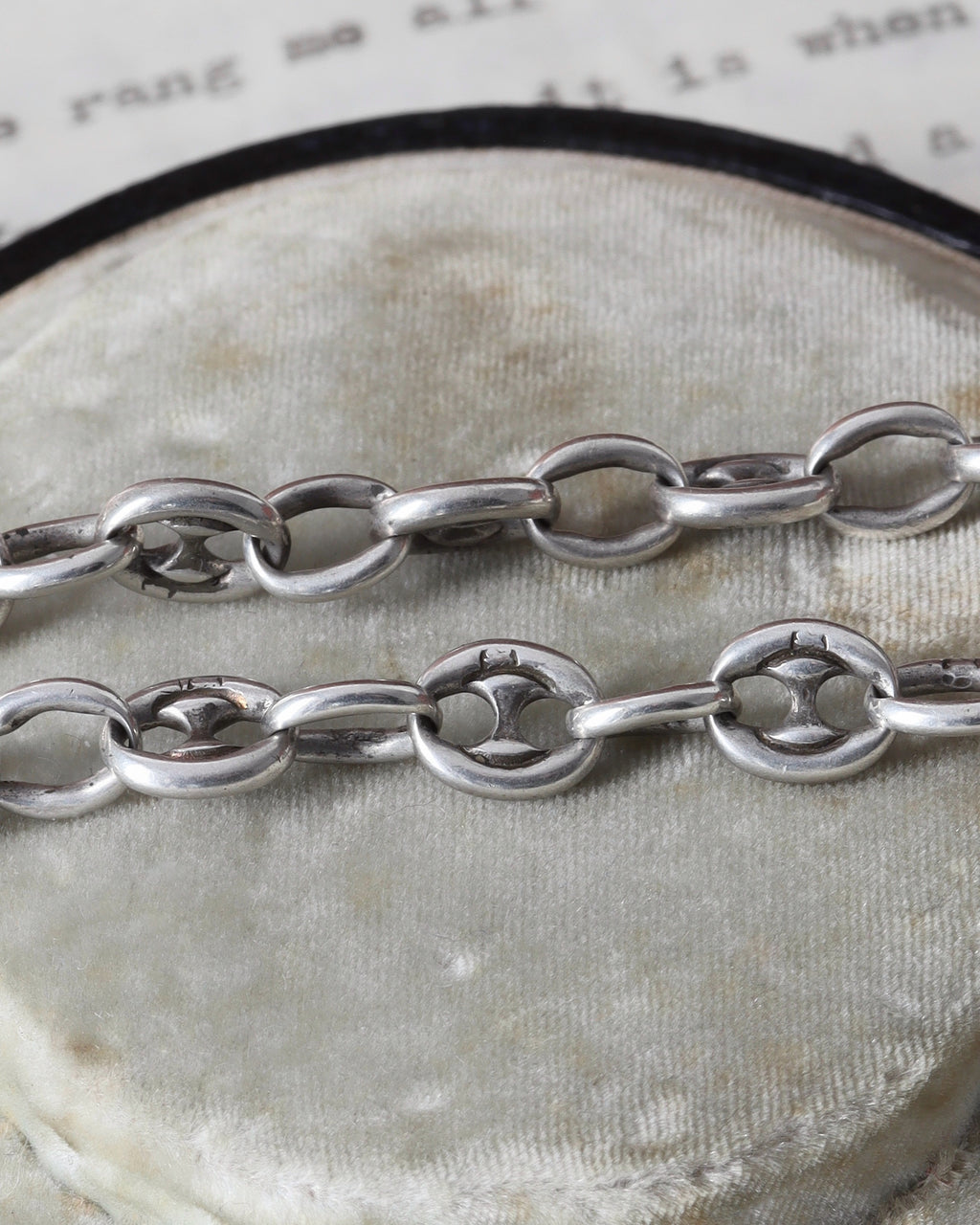 Antique Victorian Mariner Link Silver Chain with Vintage Extender
