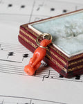 Victorian Carved Coral Dog Charm