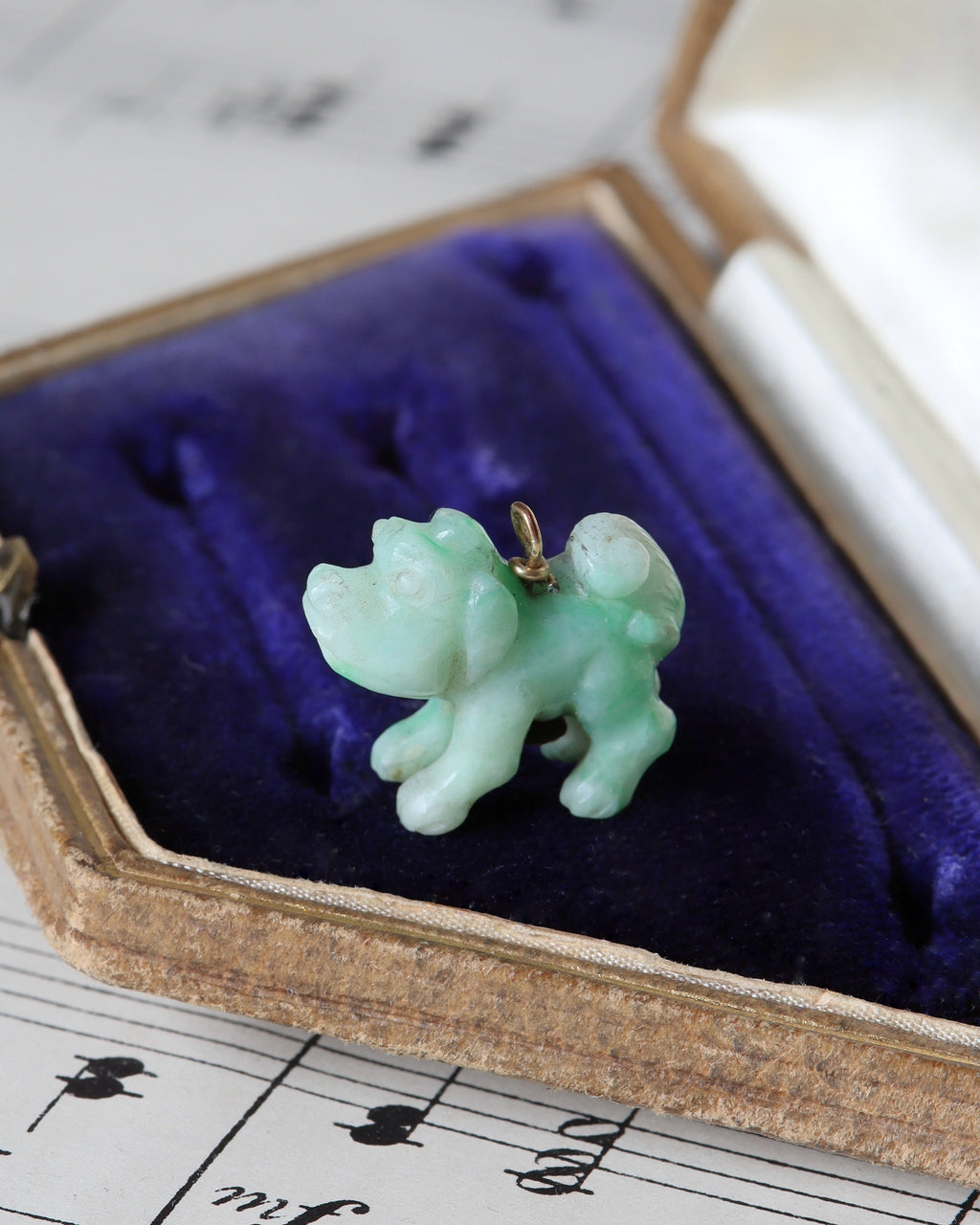 Antique Carved Jade Dog Charm