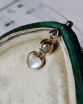 Edwardian Moonstone & Old Cut Diamond Heart Pendant