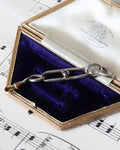 Silver Chain Extender with Sapphire Cabochon & Gold Dog Clip
