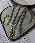 Victorian Sterling Silver Double Belcher Link Chain with Bolt Clasp
