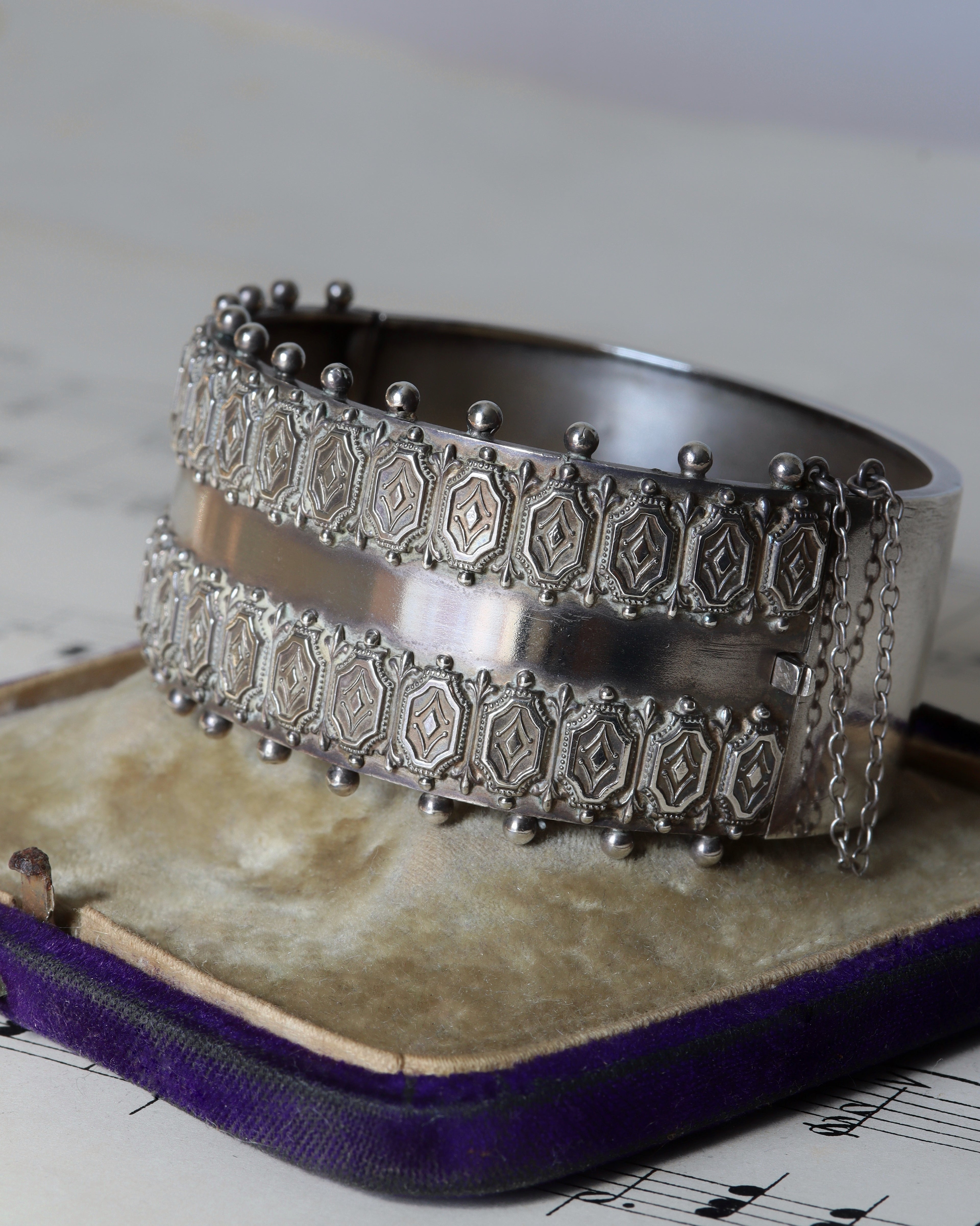 Detailed Sterling Silver Bangle