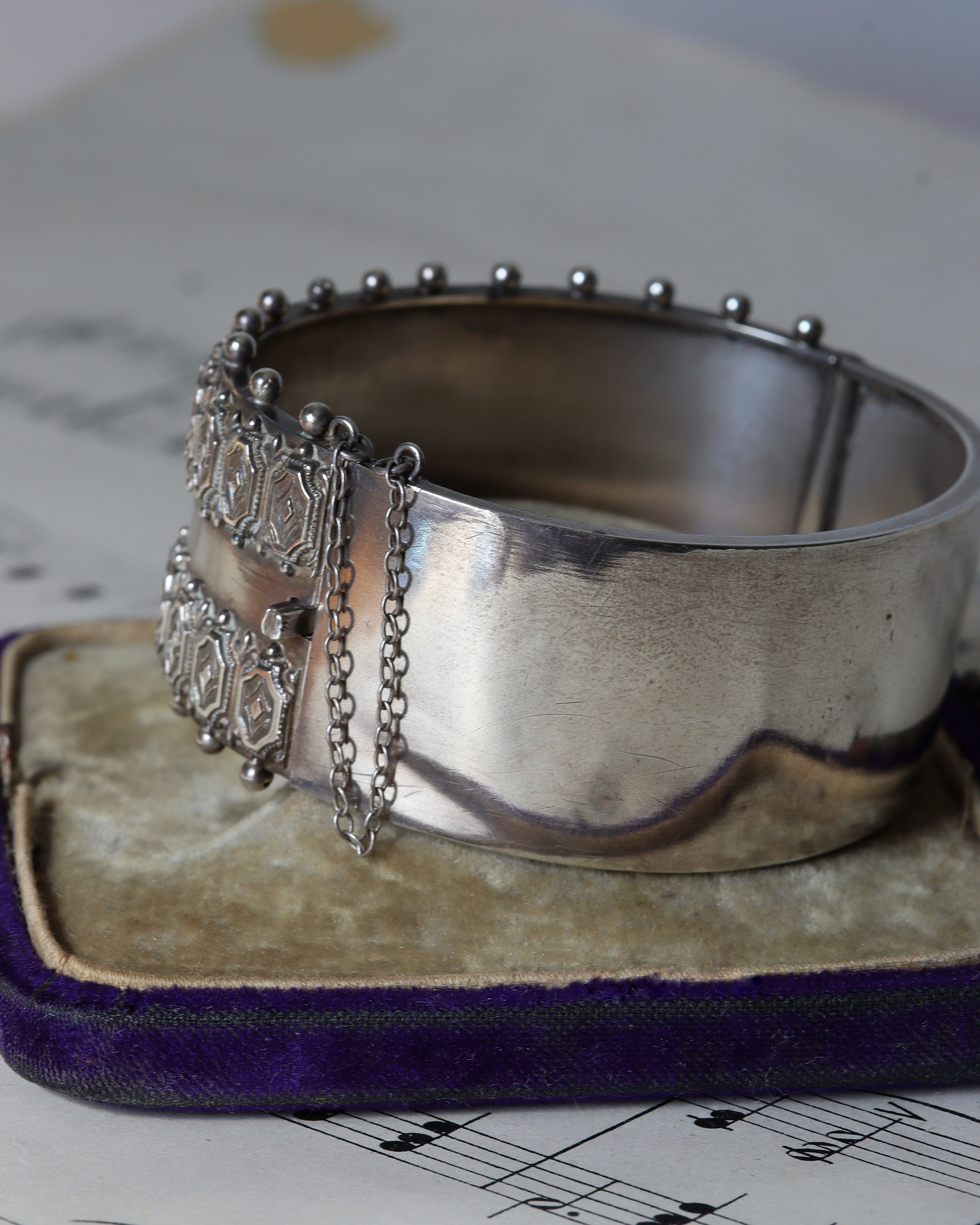 Detailed Sterling Silver Bangle