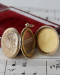 Victorian 9ct Gold Triple Photo Locket with Engraved Floral Design