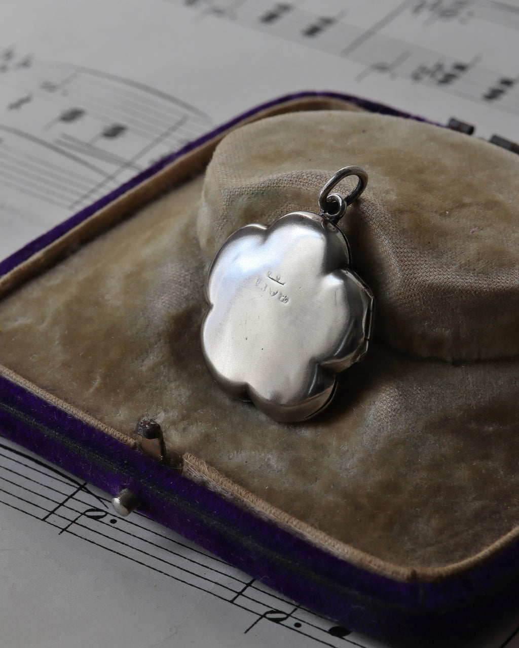 Edwardian Sterling Silver & Purple Enamel Tudor Rose Locket