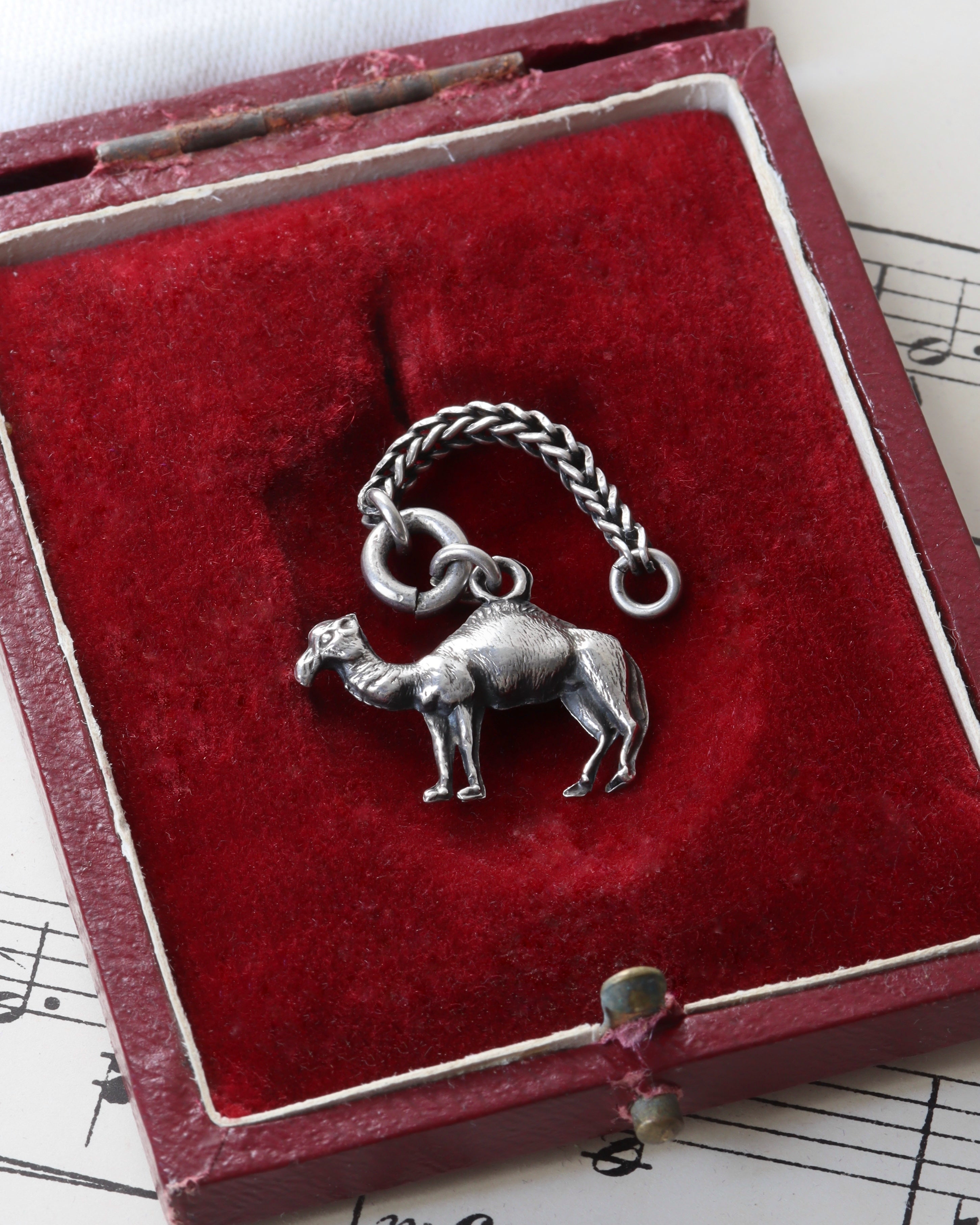 Victorian Silver Camel Charm with Extender Chain
