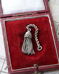 Victorian Sterling Silver Tassel Charm with Extender Chain