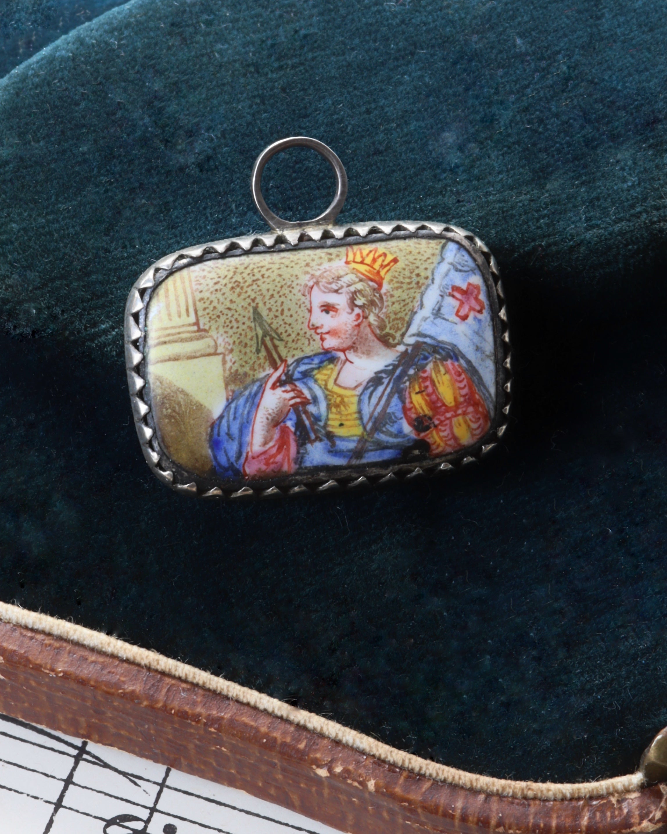 Two 17th Century Dutch/German Hand Painted Enamel Portrait Pendants