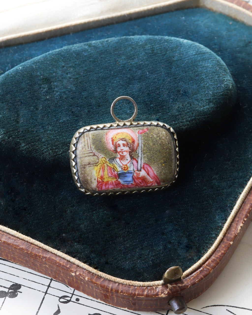 Two 17th Century Dutch/German Hand Painted Enamel Portrait Pendants