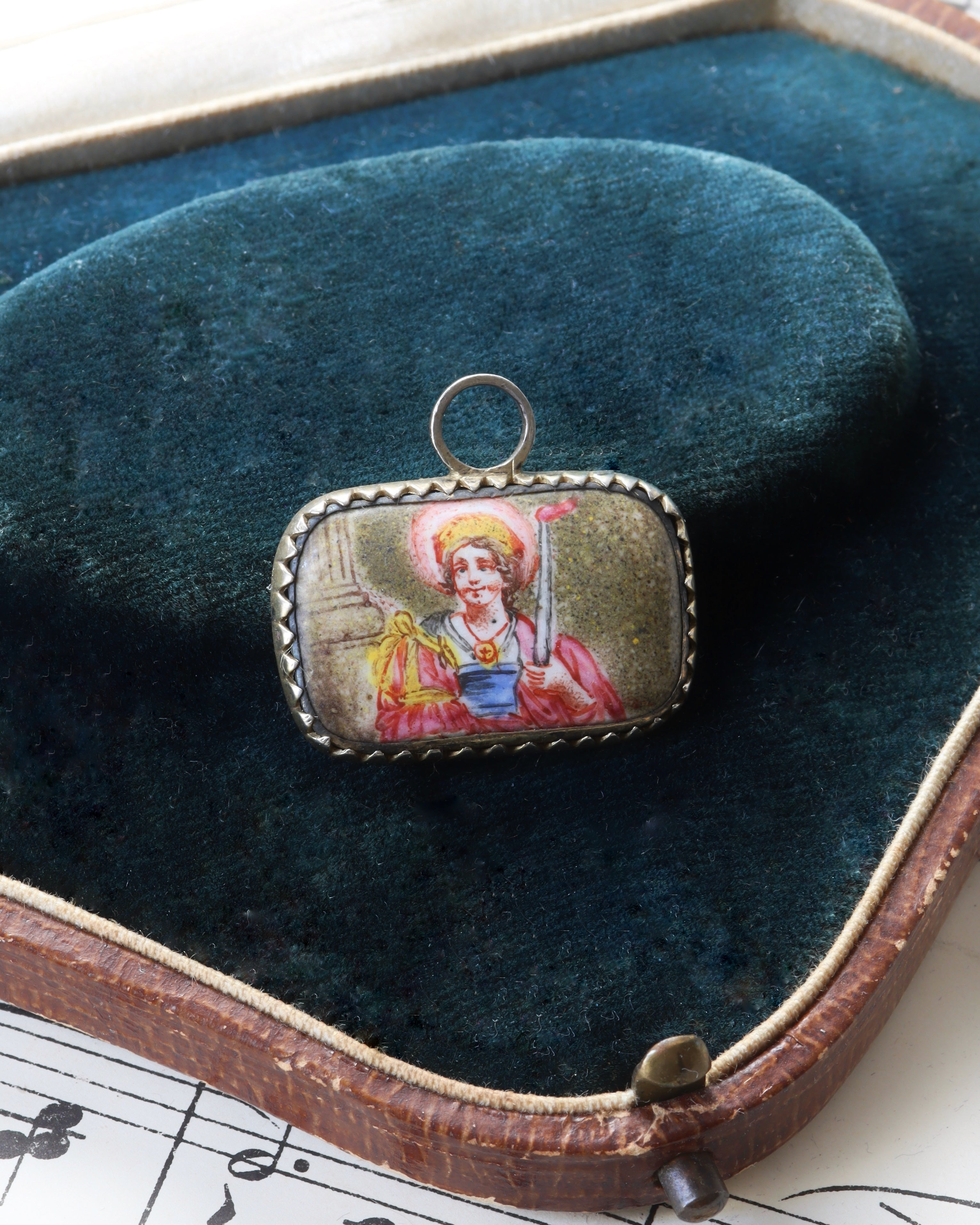 Two 17th Century Dutch/German Hand Painted Enamel Portrait Pendants
