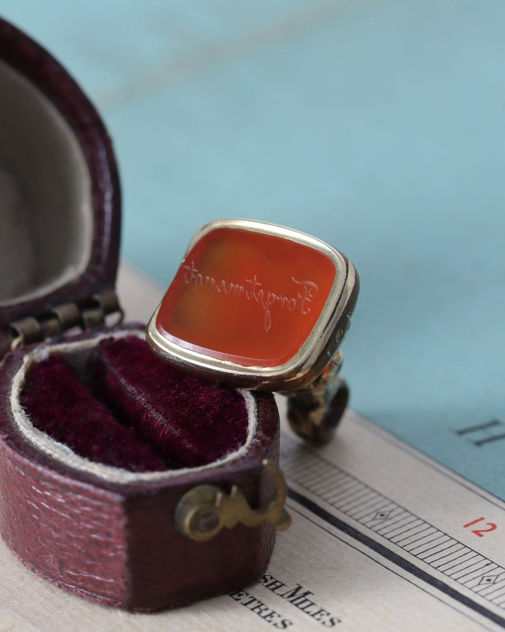 Georgian Gilt Metal Fob Seal with Carved Carnelian