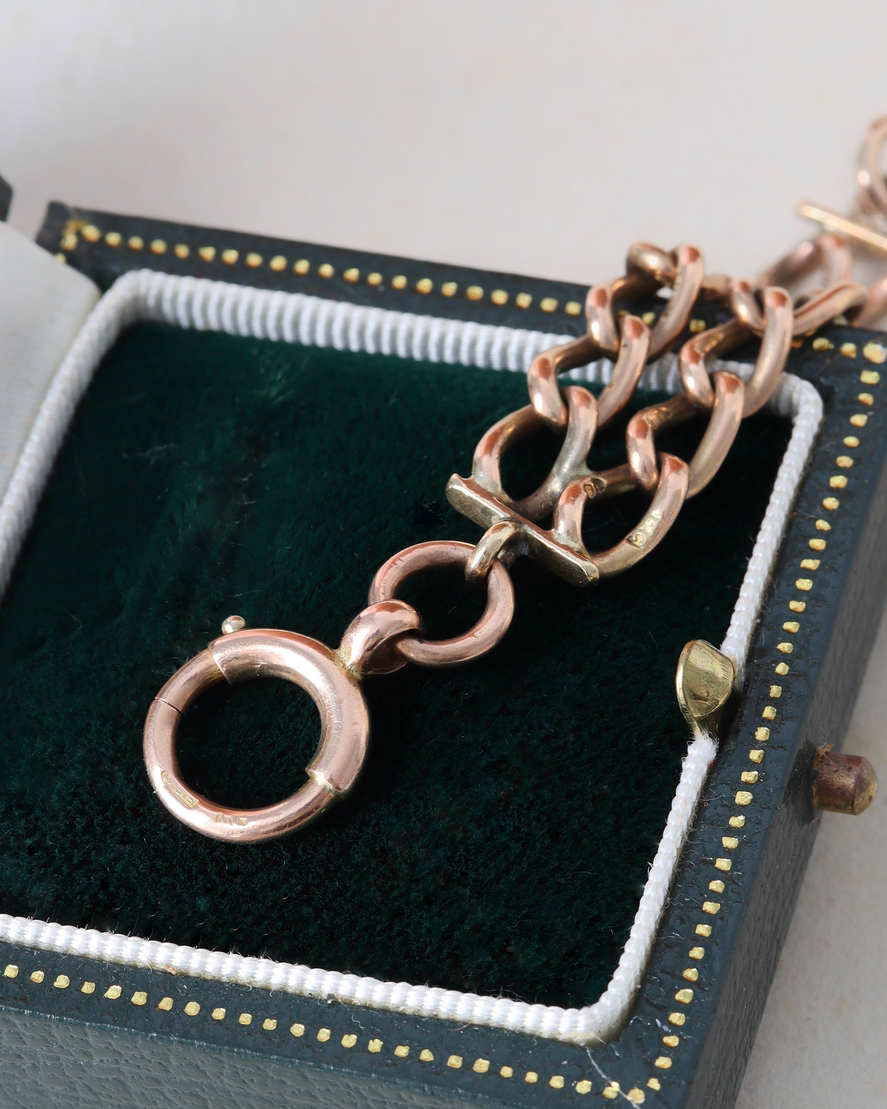 Victorian 9ct Rose Gold Chain Extender with Bolt Clasp