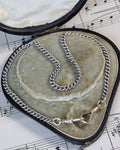 Victorian Silver Curb Link Chain with Silver & 14ct Gold Dog Clips