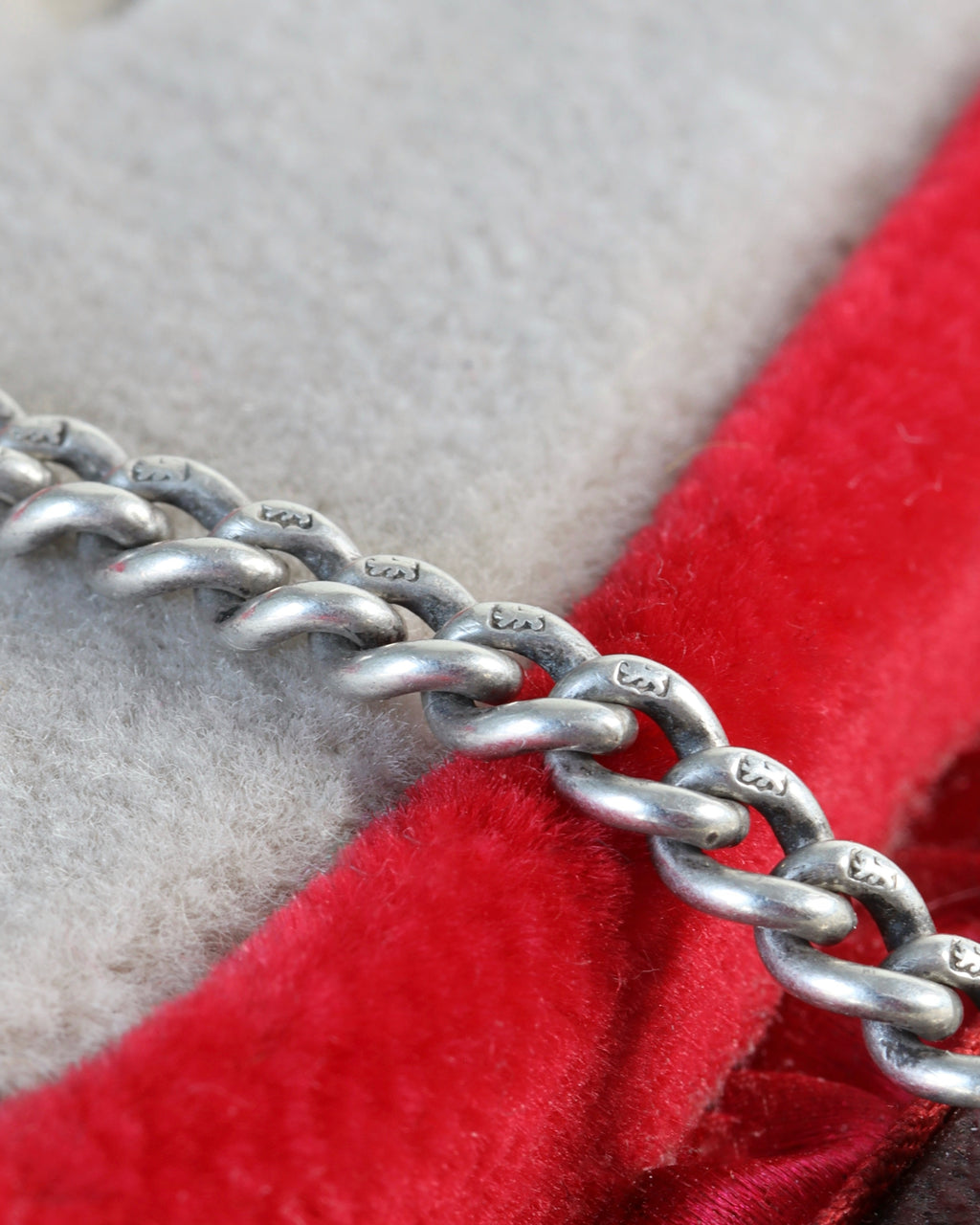 Victorian Silver Curb Link Chain with Silver & 14ct Gold Dog Clips
