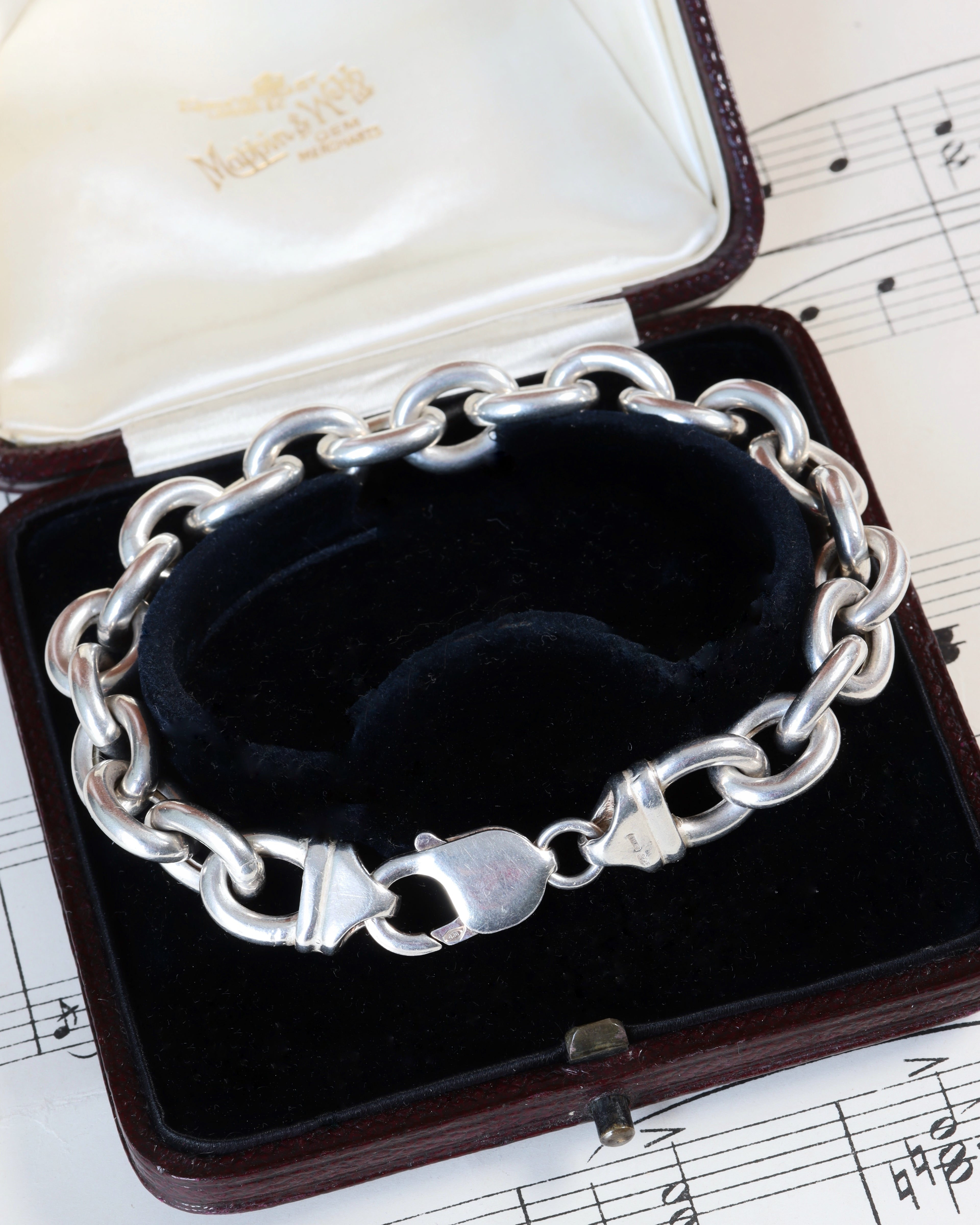 Vintage Sterling Silver Chunky Cable Link Bracelet