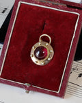 Victorian Garnet Cabochon & Seed Pearl Pendant