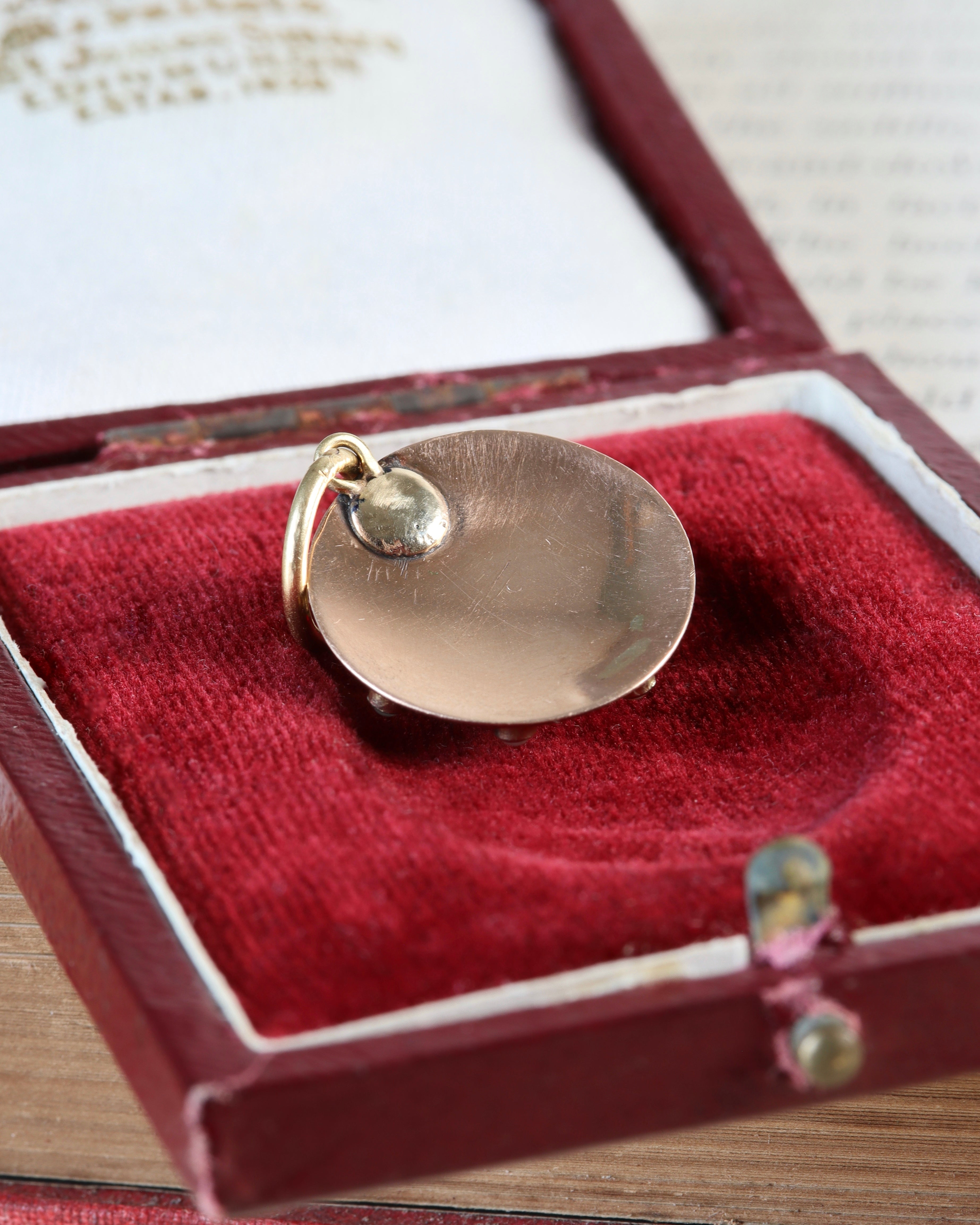 Victorian Garnet Cabochon & Seed Pearl Pendant