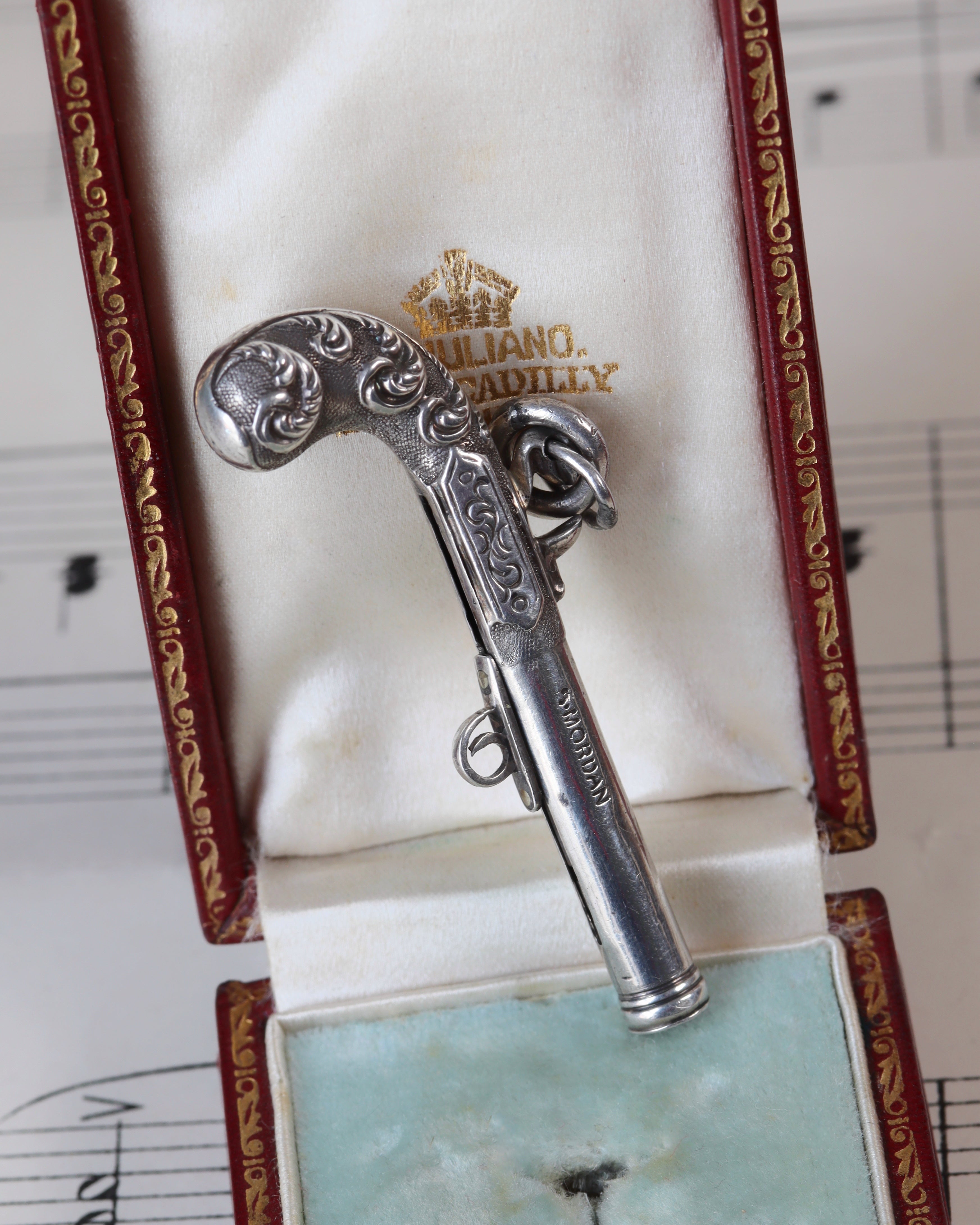 Victorian Sterling Silver Propelling Pencil Gun Pendant