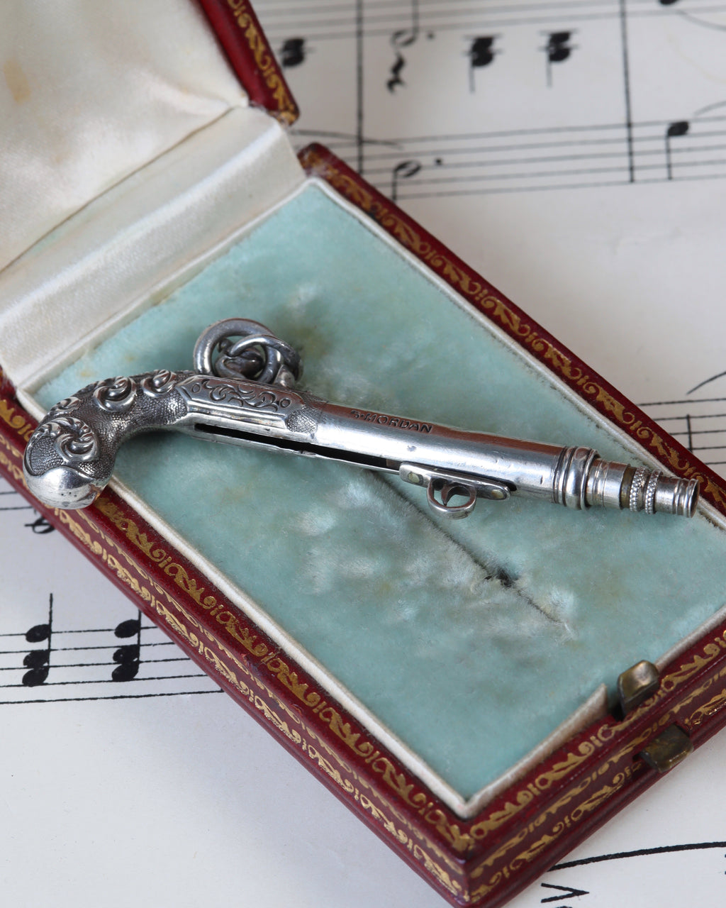Victorian Sterling Silver Propelling Pencil Gun Pendant