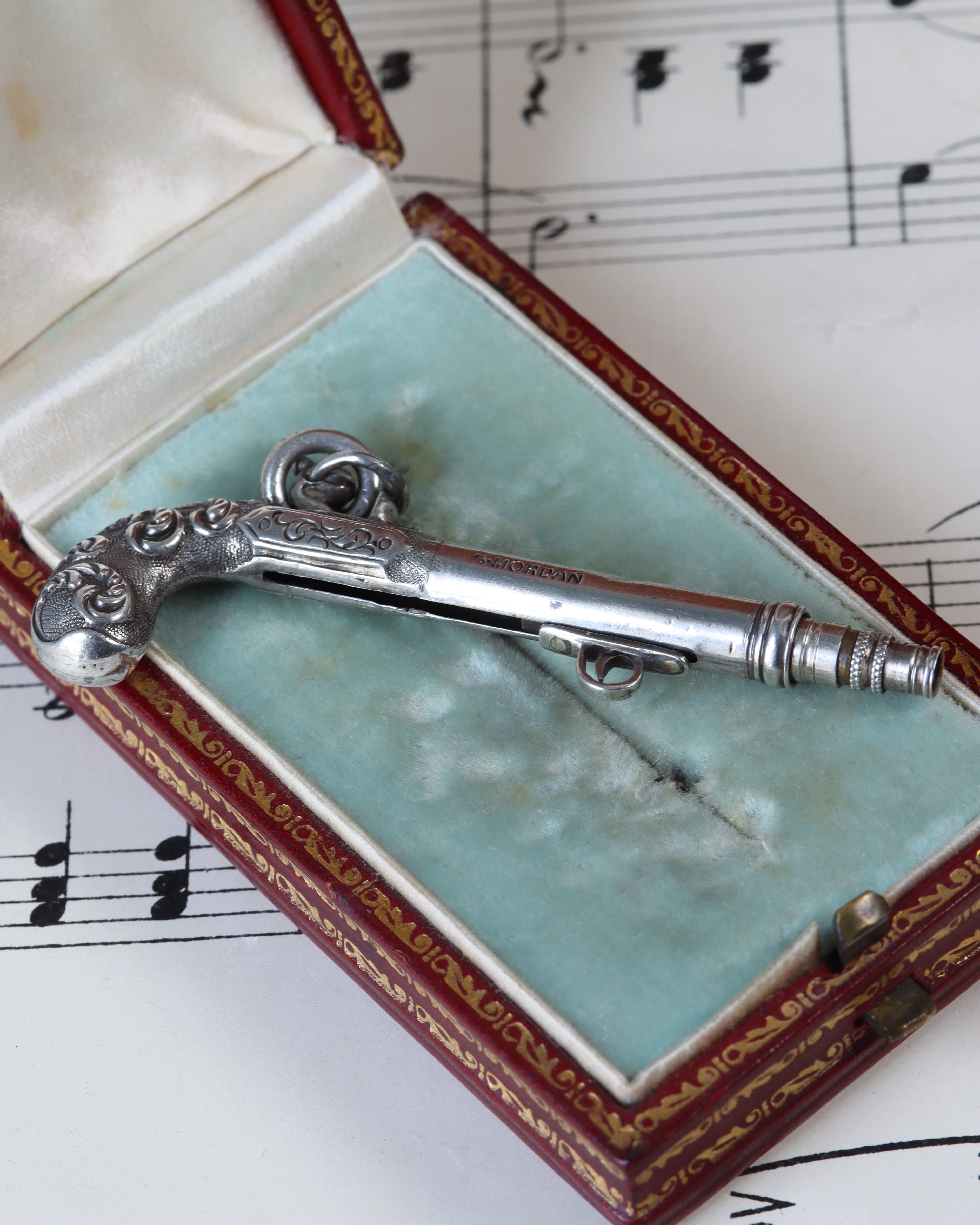 Victorian Sterling Silver Propelling Pencil Gun Pendant