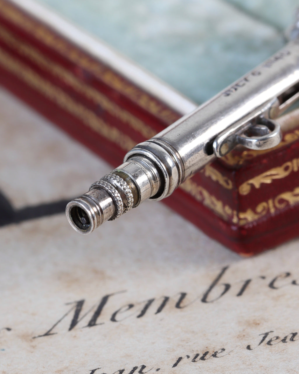 Victorian Sterling Silver Propelling Pencil Gun Pendant