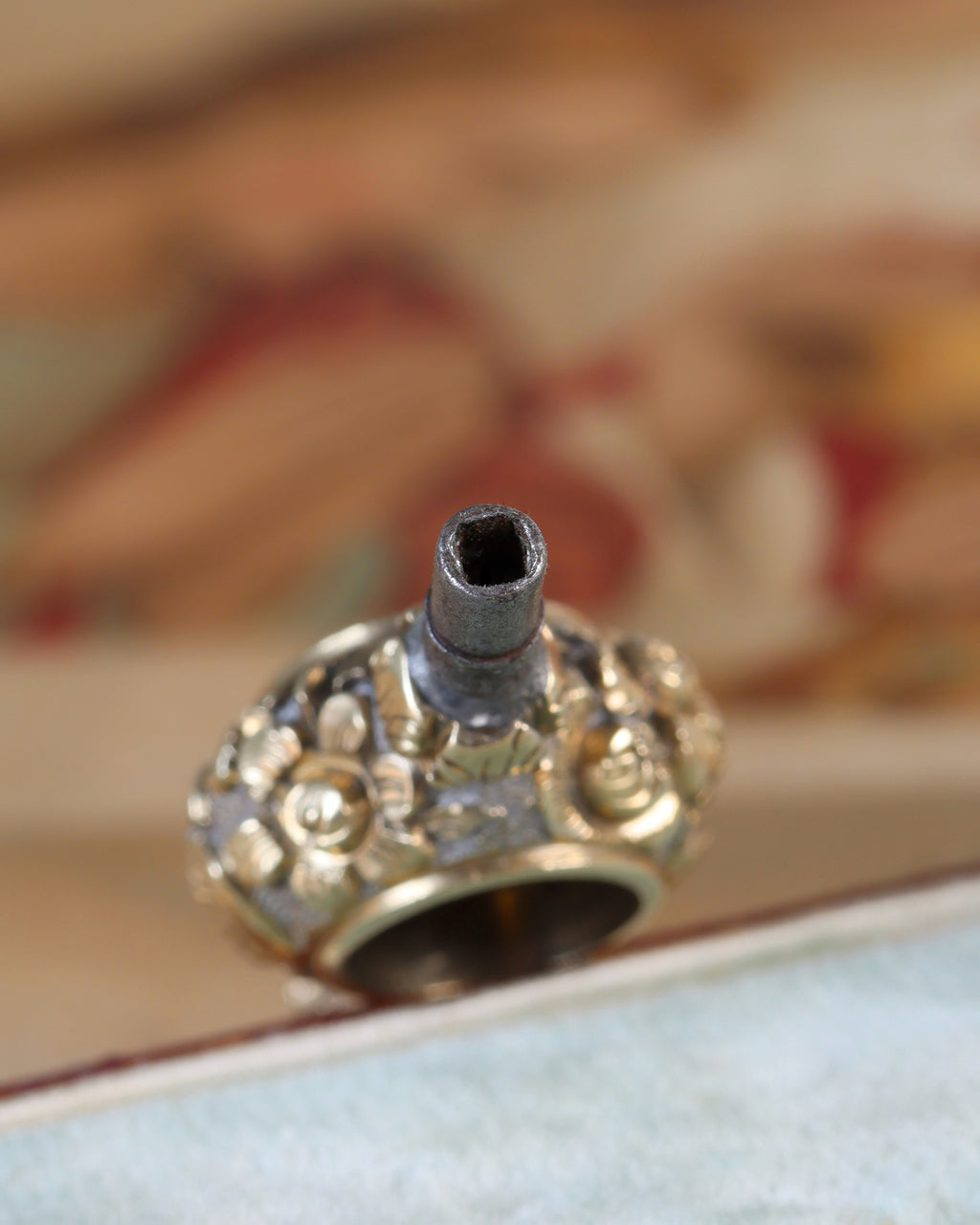 Victorian Repoussé Watch Key with Floral Detail