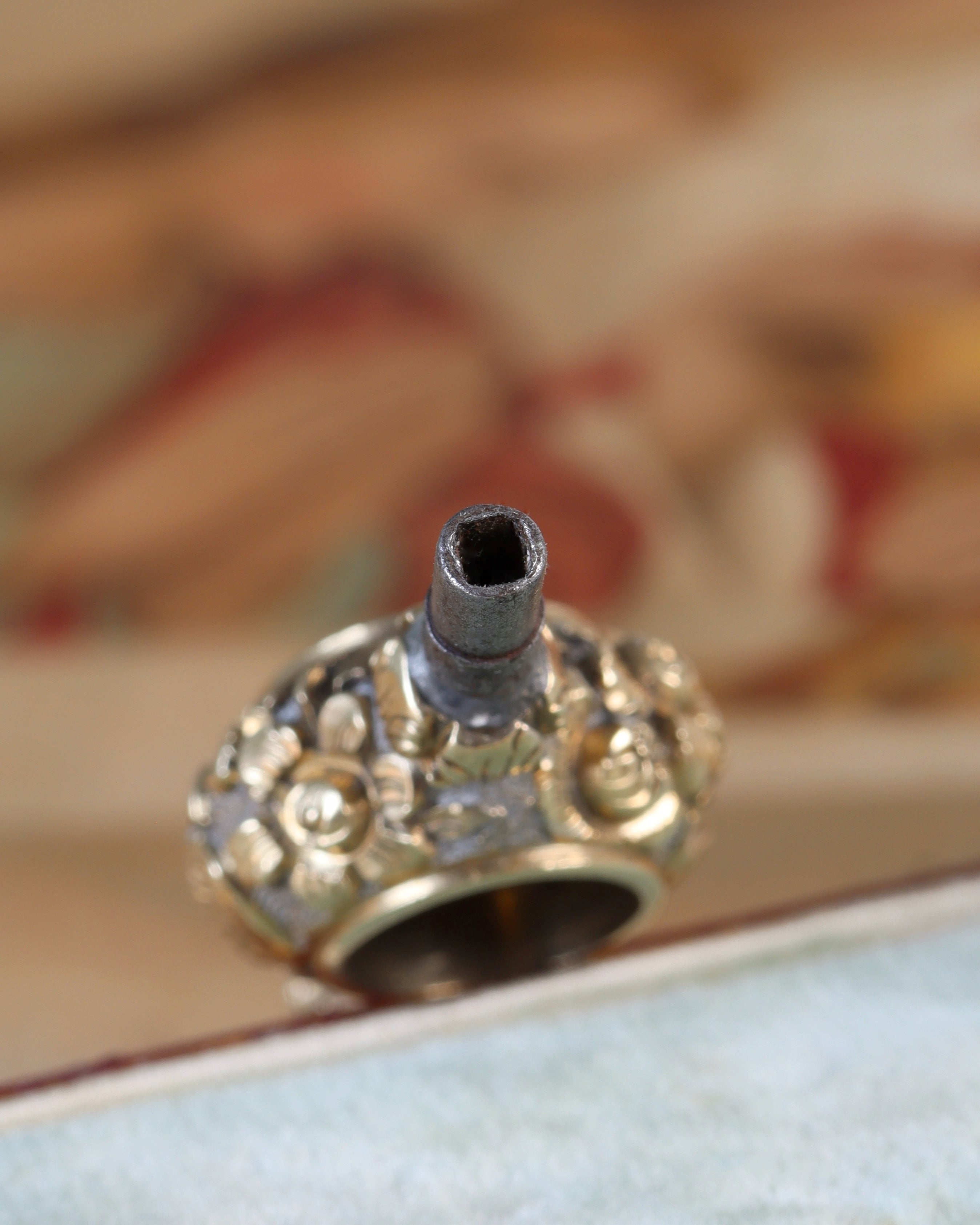 Victorian Repoussé Watch Key with Floral Detail